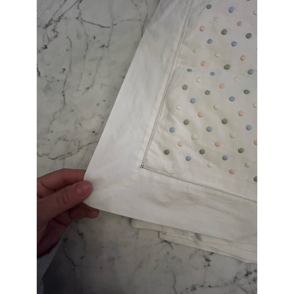 SFERRA BABY Boudoir Toddler Comforter Blanket Embroidered white blue pink dots - Picture 6 of 6